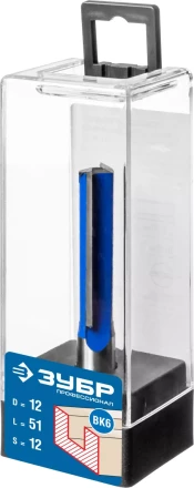 ЗУБР 12 x 51 мм, хвостовик 12 мм, фреза пазовая прямая с нижними подрезателями, Профессионал (28755-12-51) купить в Надыме