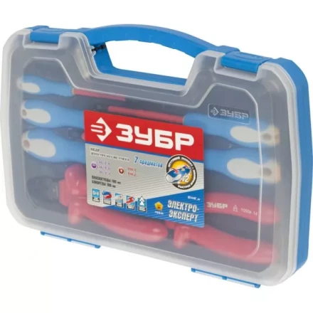 Набор ЗУБР "ПРОФЕССИОНАЛ": Губцевый инструмент, диэлектрический, высоковольтный до ~1000В, 7предм 2214-H7_z01 купить в Надыме