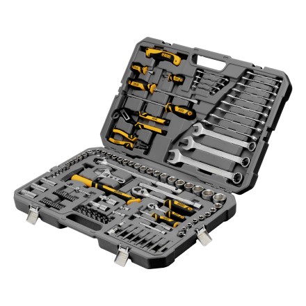 Набор инструментов Denzel 15804, 1/2&quot;, 1/4&quot;, CrV, S2, пластиковый кейс, 122 предмета купить в Надыме