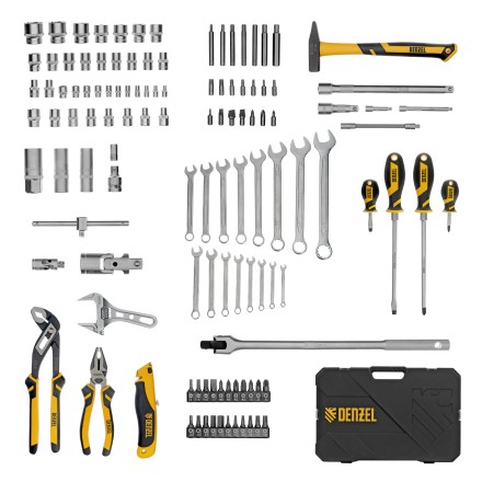 Набор инструментов Denzel 15804, 1/2&quot;, 1/4&quot;, CrV, S2, пластиковый кейс, 122 предмета купить в Надыме