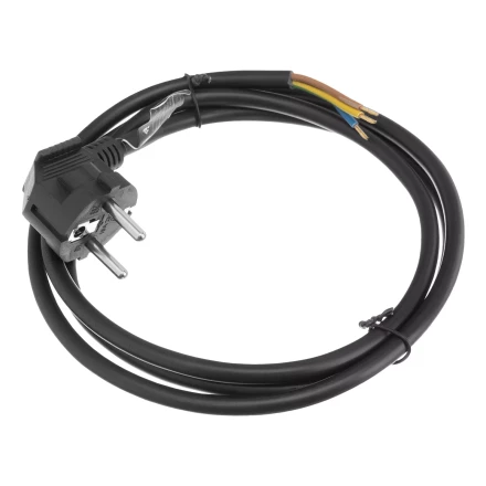 Шнур сетевой Denzel Energy Series, ПВС, 1,5 м, 3 x 1,5 мм, с неразборной вилкой, черный, 3 м, 37671 купить в Надыме