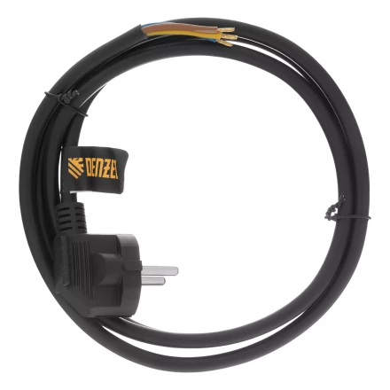 Шнур сетевой Denzel Energy Series, ПВС, 1,5 м, 3 x 1,5 мм, с неразборной вилкой, черный, 3 м, 37671 купить в Надыме