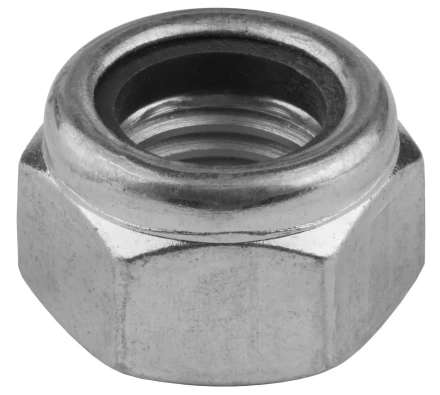 Гайка шестигранная, DIN 985, самостопорящаяся, с нейлоновым кольцом, кл. пр. 8, оцинкованная, M6, 1000 шт, KRAFTOOL 303584-06 303584-06 купить в Надыме