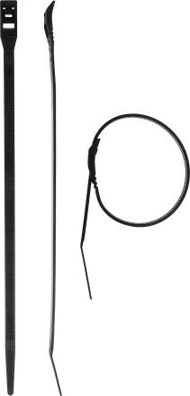 Кабельные стяжки черные КОБРА, с плоским замком, 7.6 х 370 мм, 10 шт, нейлоновые, ЗУБР 30935-76-370 купить в Надыме