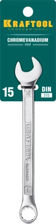 Ключи комбинированные KRAFTOOL, Cr-V, DIN 3113 27079-15 купить в Надыме