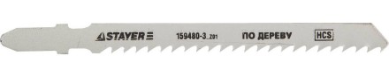 Полотна STAYER &quot;STANDARD&quot;, T111C, для эл/лобзика, HCS, по дереву, пласт., быстрый рез, EU-хвост., шаг 3мм, 74мм, 2шт 159480-3_z01 купить в Надыме