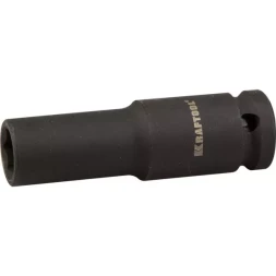 Торцовая головка KRAFTOOL "INDUSTRIE QUALITAT" ударная, удлиненная (1/2"), FLANK, Cr-Mo, фосфатированная, 12 мм 27942-12_z01