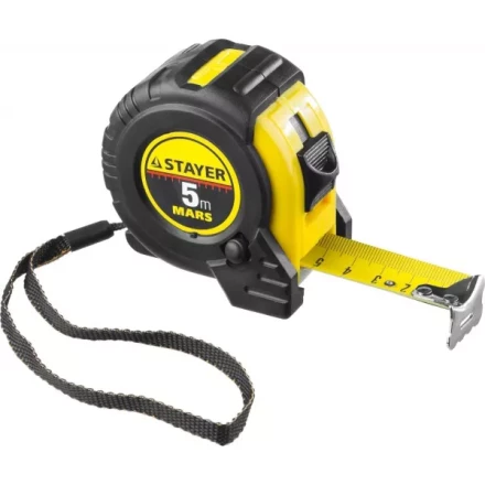 Рулетка STAYER "PROFI" "MARS", обрезиненный корпус, утолщенное полотно, 5мх25мм 34131-05-25_z01 купить в Надыме