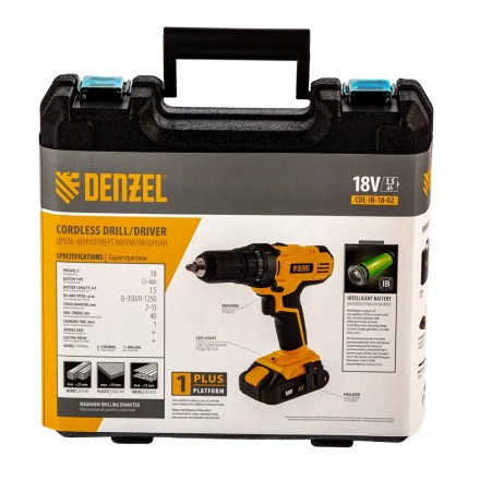 Дрель-шуруповерт аккумуляторная CDL-IB-18-02 Denzel 26113 купить в Надыме