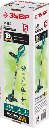 ЗУБР С1-18, 18 В, 25 см, без АКБ, аккумуляторный триммер (ТА-185) купить в Надыме
