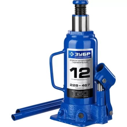 Домкрат гидравлический бутылочный T50, 12т, 228-467мм, ЗУБР Профессионал 43060-12 43060-12_z01 купить в Надыме
