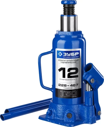 Домкрат гидравлический бутылочный T50, 12т, 228-467мм, ЗУБР Профессионал 43060-12 43060-12_z01 купить в Надыме