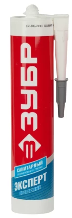 Герметик силиконовый ЗУБР "ЭКСПЕРТ" прозрачный, санитарный, для помещений с повышенной влажностью, 280мл 41235-2 купить в Надыме