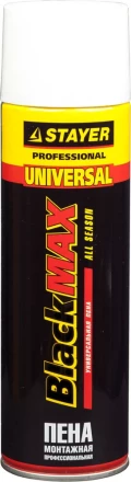 Пена "BlackMAX" монтажная, адаптерная, всесезонная, 500мл, STAYER 41130 купить в Надыме