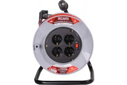 Удлинитель силовой на катушке Ресанта СУ-3х1,5-50/2 (с выкл., 4 розетки) 61/118/12