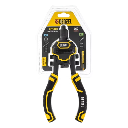 Заклепочник двуручный, заклепки 2,4-3,2-4,0-4,8-6,4 мм Denzel 40500 купить в Надыме