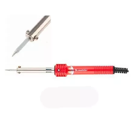 Паяльник MATRIX 60W (220В) пластиковая рукоятка медный наконечник с защитным покрытием 913006 купить в Надыме