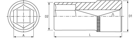 Головка торцевая глубокая 1/2&quot;DR 10 мм S04HD4110 Jonnesway 47233 купить в Надыме