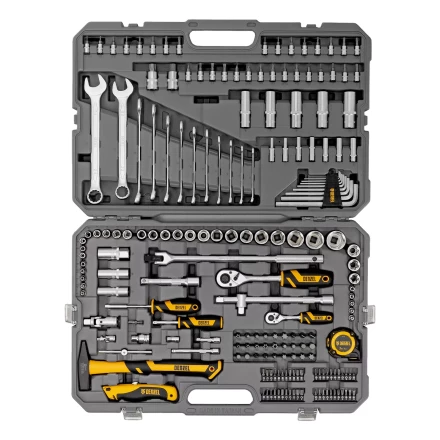 Набор инструментов Denzel 15806, 1/2", 1/4", CrV, S2, пластиковый кейс, 194 предмета купить в Надыме