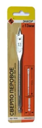 Сверло для дерева 13Х152 мм перовое Энкор 19101 купить в Надыме