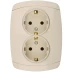 Розетка СВЕТОЗАР "CITY LIGHT" двойная в сборе, с заземлением, цвет бежевый, 16А/~250В SV-54207-B купить в Надыме
