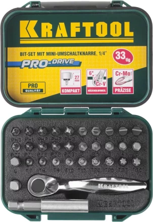 PRO. Наборы в боксе: БИТЫ KRAFTOOL PRO-Drive 26157-H33 купить в Надыме