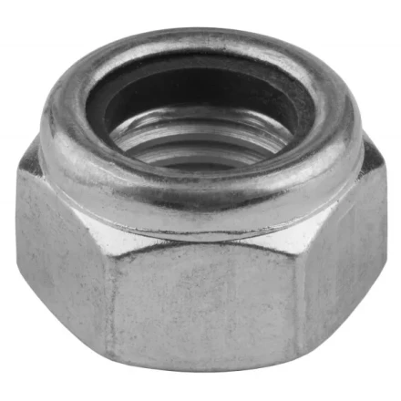 Гайка шестигранная, DIN 985, самостопорящаяся, с нейлоновым кольцом, кл. пр. 8, оцинкованная, M20, 50 шт, KRAFTOOL 303584-20 303584-20 купить в Надыме