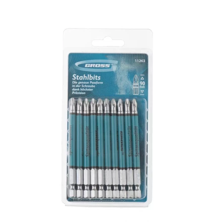 Набор бит Ph2 х90, сталь S2, 10шт GROSS 11263 купить в Надыме