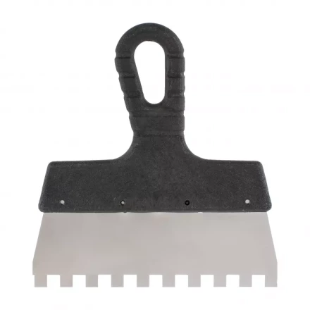 Шпатель из нержавеющей стали 150 мм зуб 4 х 4 мм пластмассовая ручка 85154 купить в Надыме