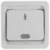 Выключатель СВЕТОЗАР "ГАММА" проходной одноклавишный, с подсветкой, цвет белый, 10А/~250В SV-54138-W купить в Надыме