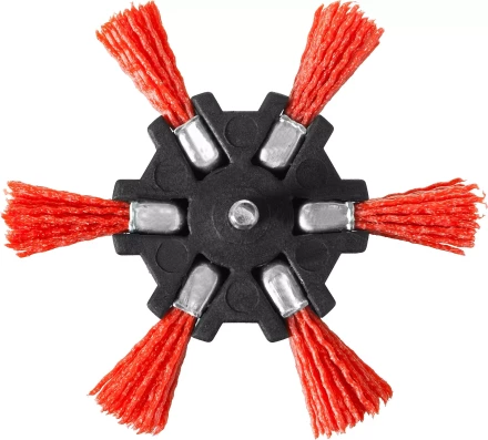 ЗУБР "ПРОФЕССИОНАЛ". Щетка дисковая "звезда" для дрели, нейлоновая проволока с абразивным покрытием, 100мм 35163-100_z02 купить в Надыме