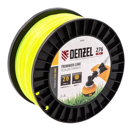 Леска для триммера круглая, 2,0мм х 276м, на DIN катушке FLEX CORD,  Denzel 96269 купить в Надыме