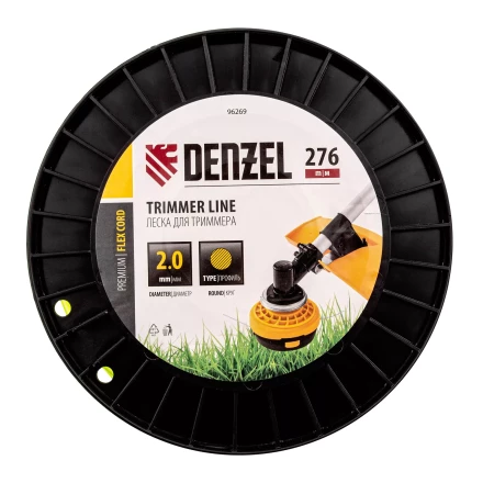 Леска для триммера круглая, 2,0мм х 276м, на DIN катушке FLEX CORD,  Denzel 96269 купить в Надыме