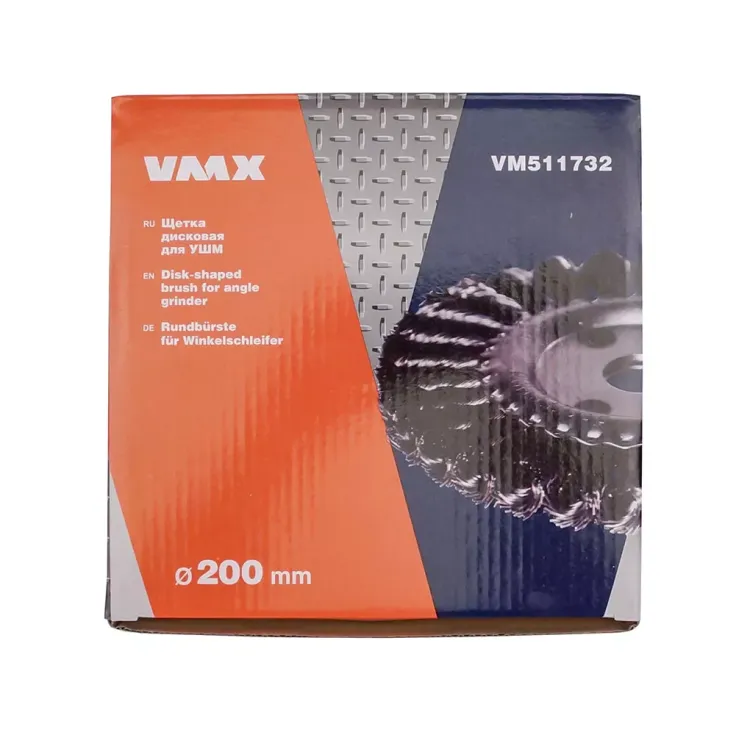 Щетка для УШМ ф22,2/200 мм дисковая сталь витая VMX 511732 купить в Надыме