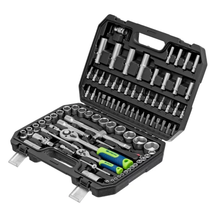 Набор инструментов Сибртех 13388, 1/2", 1/4", пластиковый кейс, 94 предмета купить в Надыме