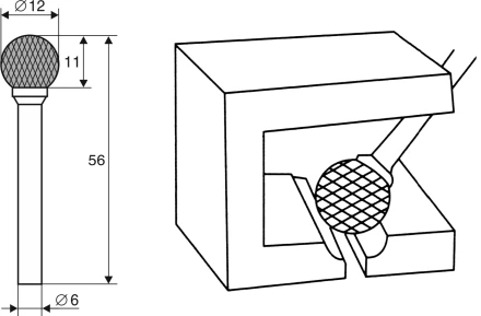 Борфреза Сферическая D 6х12 Энкор 21706 купить в Надыме
