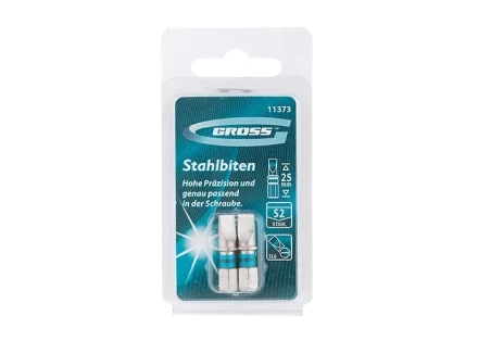 Набор бит SL6,0х25, сталь S2, 2шт GROSS 11373 купить в Надыме