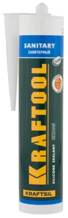 Герметик силиконовый KRAFTOOL прозрачный, санитарный, для помещений с повышенной влажностью, 300мл 41255-2 купить в Надыме