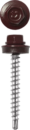 Саморезы ЗУБР "ПРОФЕССИОНАЛ" окраш., RAL 3005 темно-красн., для крепл. кров. матер. к дерев. обреш., 4.8x35мм, 380шт 4-300315-48-035-3005 купить в Надыме