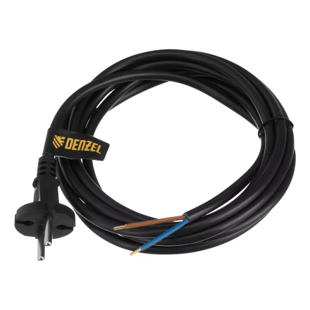 Шнур сетевой Denzel Energy Series, ПВС, 3 м, 2 x 1,5 мм, с неразборной вилкой, черный, 3 м, 37673 купить в Надыме