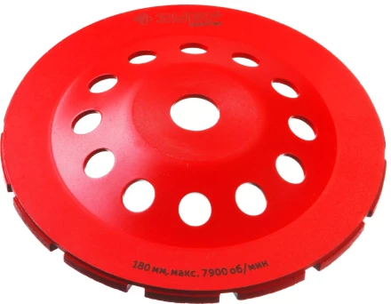 Чашка алмазная шлифовальная по бетону ЗУБР "МАСТЕР" сегментная двухрядная, 180мм 33376-180 купить в Надыме