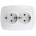 Розетка СВЕТОЗАР "CITY LIGHT" двойная в сборе, с заземлением, цвет белый, 16А/~250В SV-54207-W купить в Надыме
