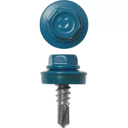 Саморезы ЗУБР окраш., RAL 5009 небесно-голуб., для крепл. кров. матер. к металл. констр., 5.5x25мм, 420шт 4-300315-55-025-5009 купить в Надыме