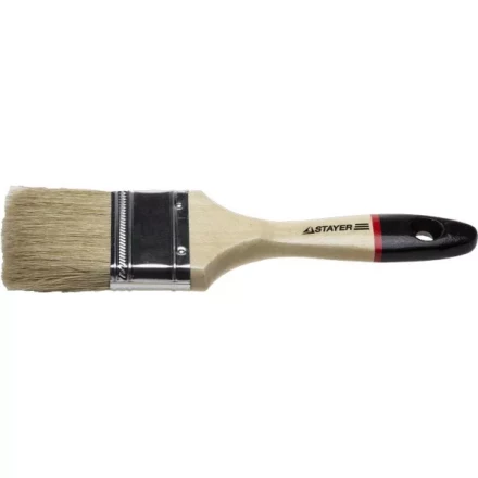 Кисть плоская STAYER &quot;UNIVERSAL-EURO&quot;, светлая натуральная щетина, деревянная ручка, 75мм 0102-075 купить в Надыме