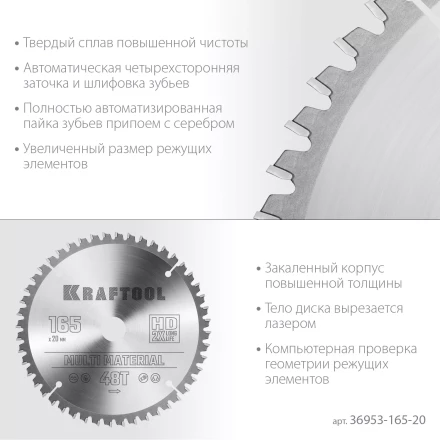 Диск пильный Multi Material, повышенный ресурс 36953-165-20 купить в Надыме