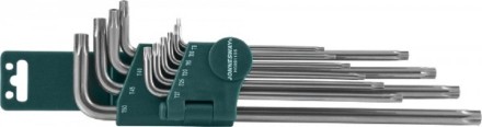Набор ключей угловых Torx EXTRA LONG с центрирующим отверстием T9-T50 Jonnesway H08S110S 48066 купить в Надыме