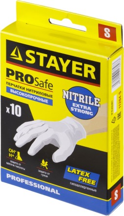 Перчатки STAYER &quot;PROFI&quot; нитриловые экстратонкие, S, 10шт 11204-S купить в Надыме