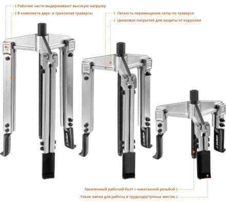Наборы съемников со сменными захватами универсальных серия ПРОФЕССИОНАЛ купить в Надыме
