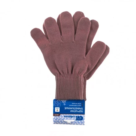 Перчатки трикотажные акрил коралл двойная манжета Россия Сибртех 68678 купить в Надыме