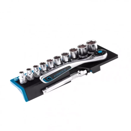 Набор торцевых головок трещотка 120 зубьев 12 предметов 3/8" CrV Gross 14139 купить в Надыме